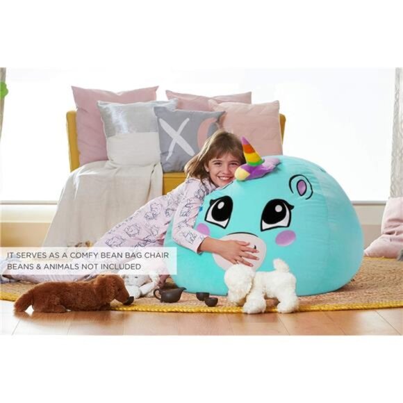 Stuffed Animal Storage, Velvet Bean Bag Chairs Cover, Large 32" Ultra Soft Toy - Picture 5 of 7